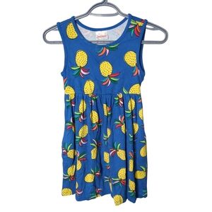 Hanna Andersson‎ Chasing Summer Playdress Pineapple Print Baltic Blue Size 6/7